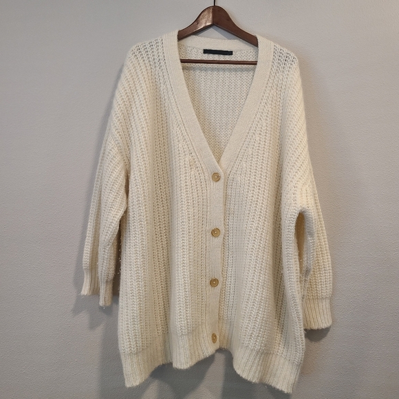 Jenni Kayne Alpaca Cocoon Ivory Cardigan - Picture 4 of 9
